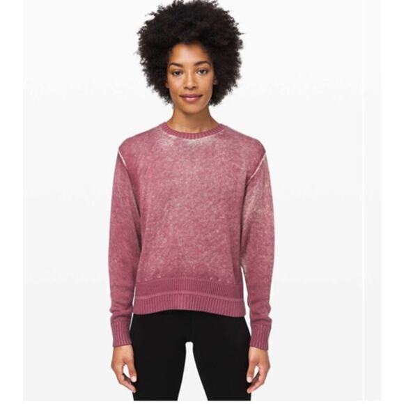 Lululemon Hazy Day Sweater Plumful Pink Bliss Cashmere Blend Sz M - Picture 1 of 7